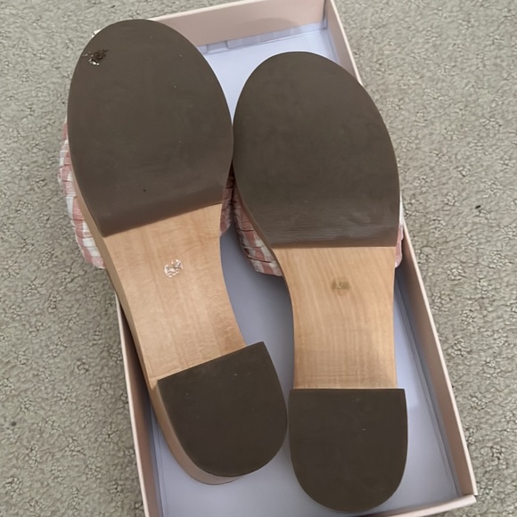 Loeffler Randall Regina Clog Slide Sandal Pink Clay Gingham 8.5 - Picture 4 of 5